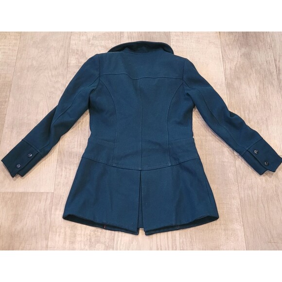 Steve Madden Womens Green Zip Wool Blend Coat Size M Peacoat Snap Pockets Warm - Picture 13 of 13